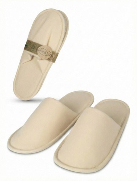 ZAPATILLAS CON FUNDA  BIO COLOR NATURAL (2 UNIDADES).